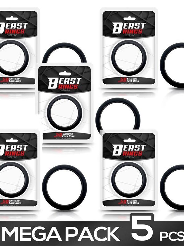 Pack 4+1 Anillo para el Pene Silicona Sólida 5 cm Negro
