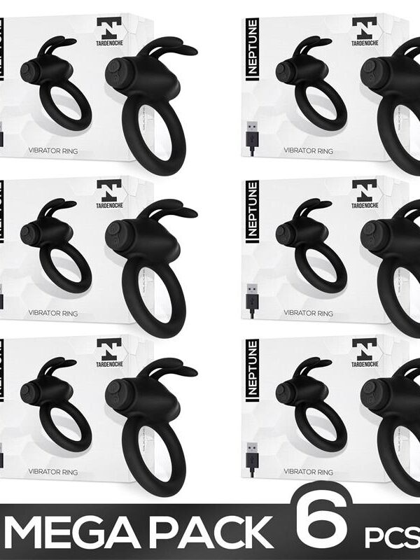 Pack 5 +1 Nepture Anillo Vibrador Silicona Recargable USB