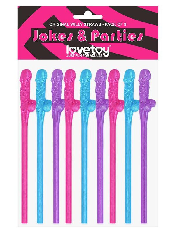 Pajitas Pene Vario Color Pack de 9