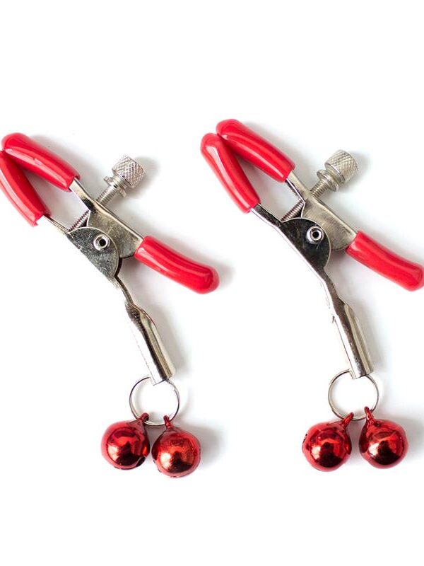 Pinzas para Pezones con Cascabeles Metal Rojo