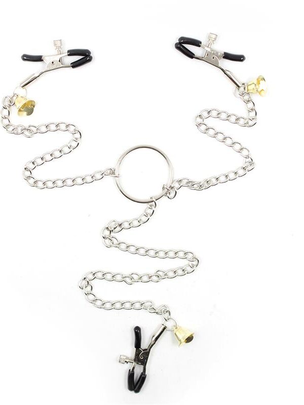 Pinzas para Pezones y Clitoris con Cadena Metal