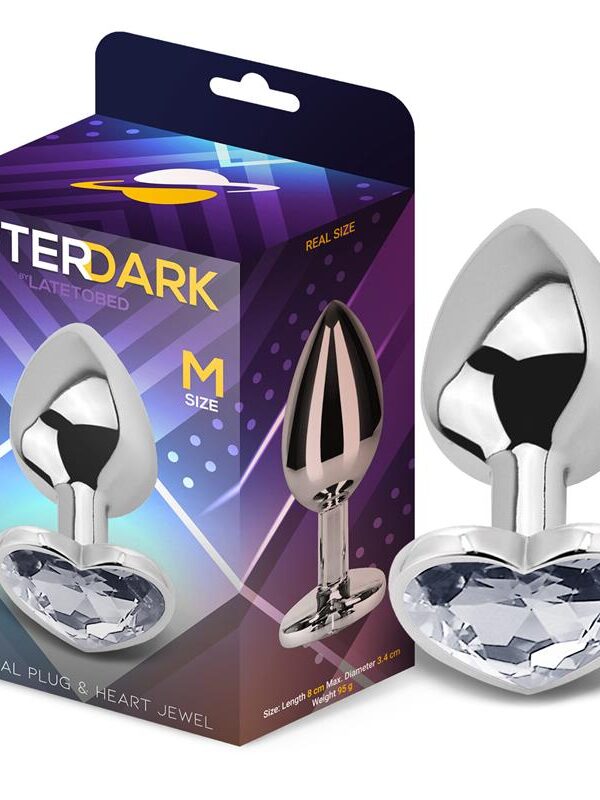 Plug Anal con Joya de Corazón Blanco Talla M