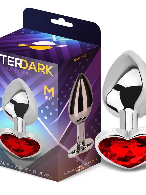 Plug Anal con Joya de Corazón Red Scarlet Talla M