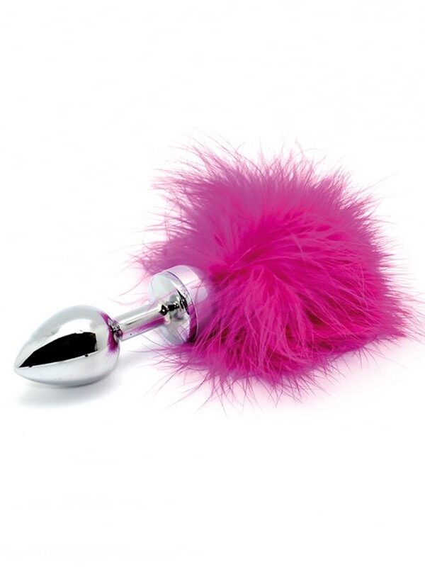 Plug Anal con Plumas Rosa 73mm