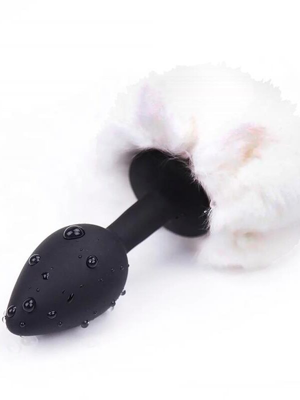Plug Anal con Pompón Blanco Talla S