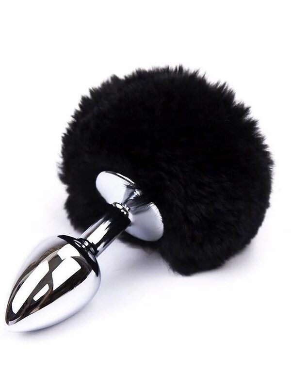 Plug Anal con Pompón Negro Talla S
