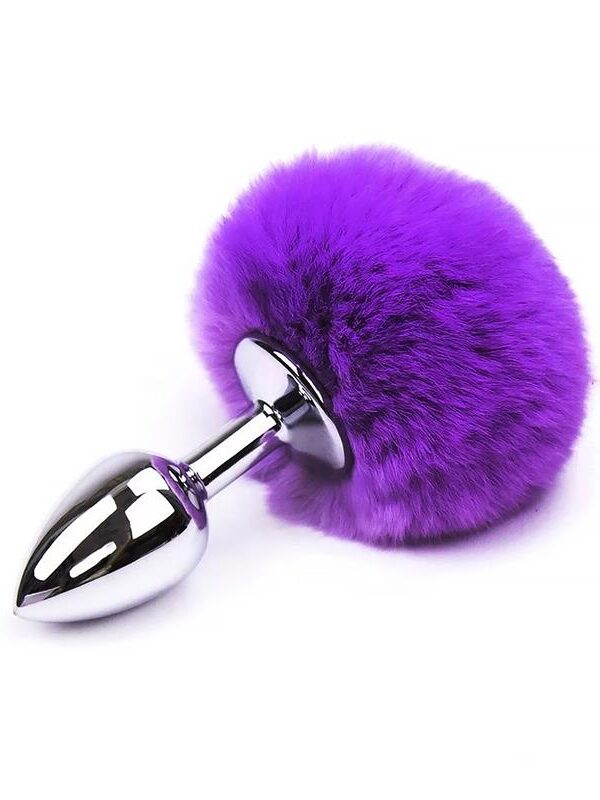 Plug Anal con Pompón Púrpura Talla S