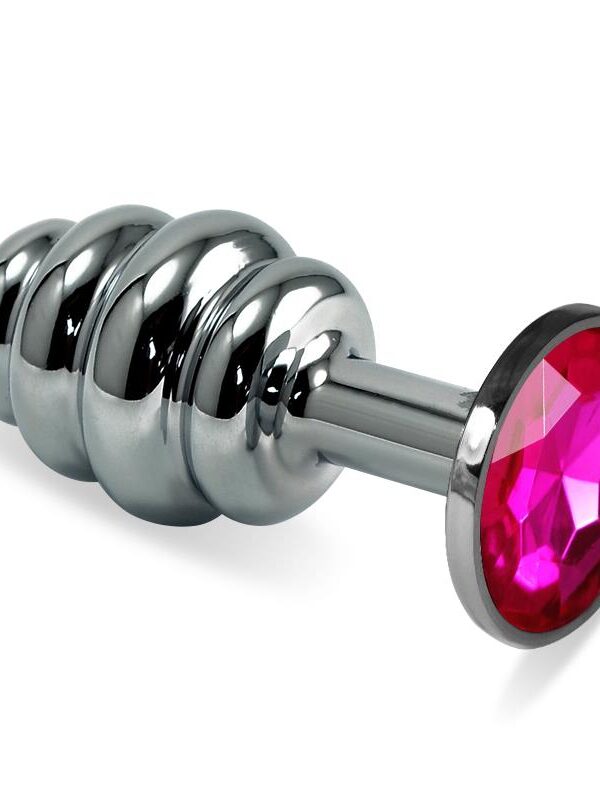 Plug Anal en Espiral Rosebud con Joya Fuchsia