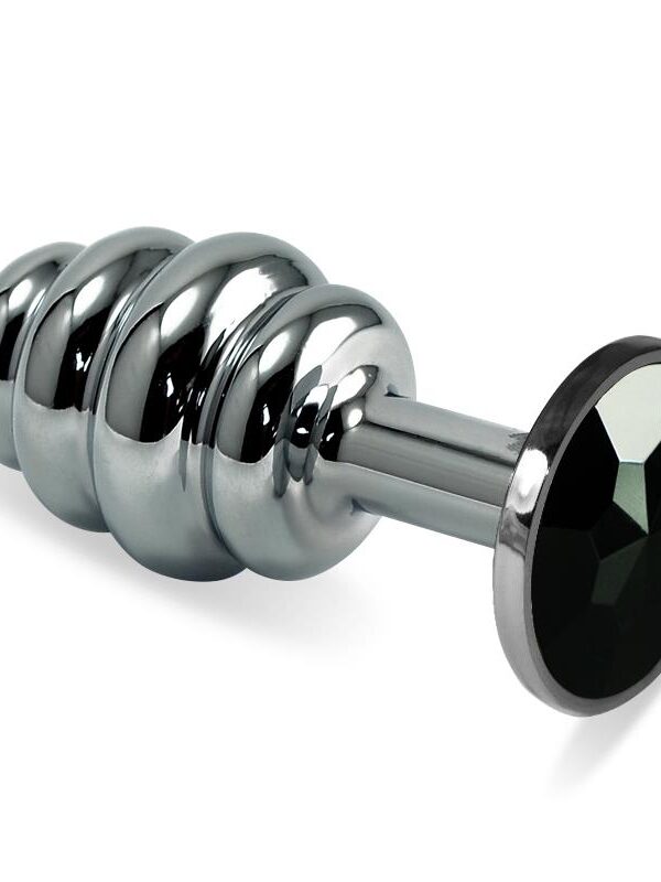 Plug Anal en Espiral Rosebud con Joya Negro