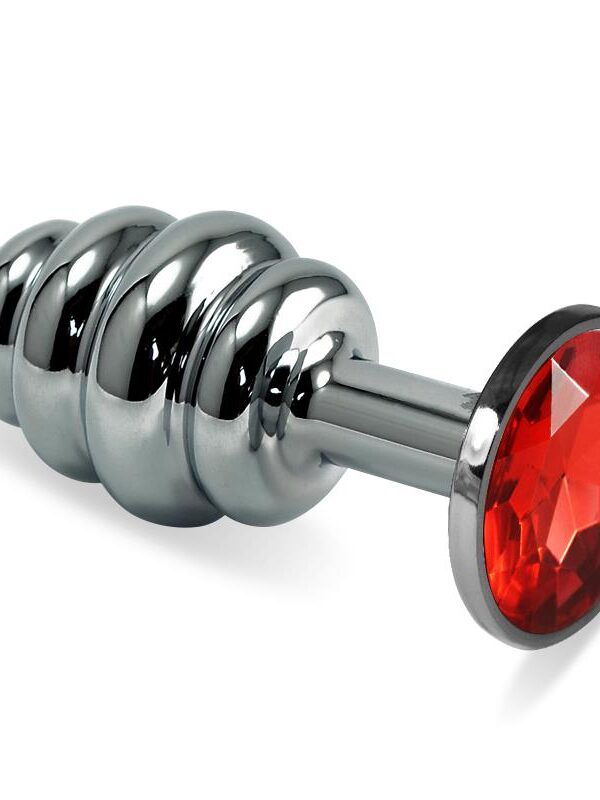 Plug Anal en Espiral Rosebud con Joya Rojo