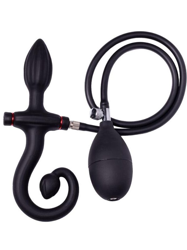 Plug Anal Inflable con Bomba Negro
