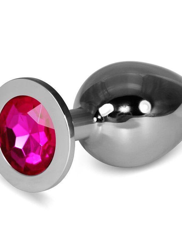 Plug Anal Metal RoseBud Classic con Joya Fuchsia Talla L