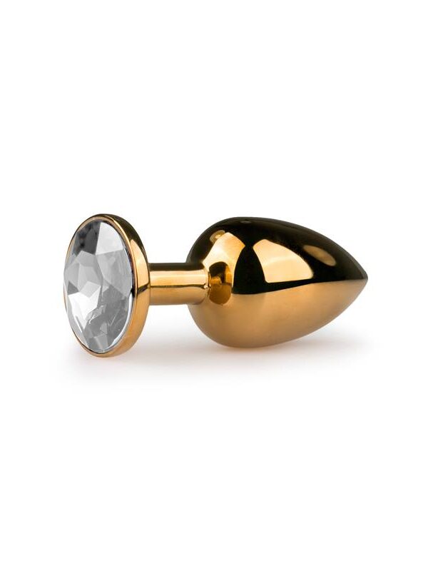 Plug con Cristal Transparente  No. 1 - Dorado