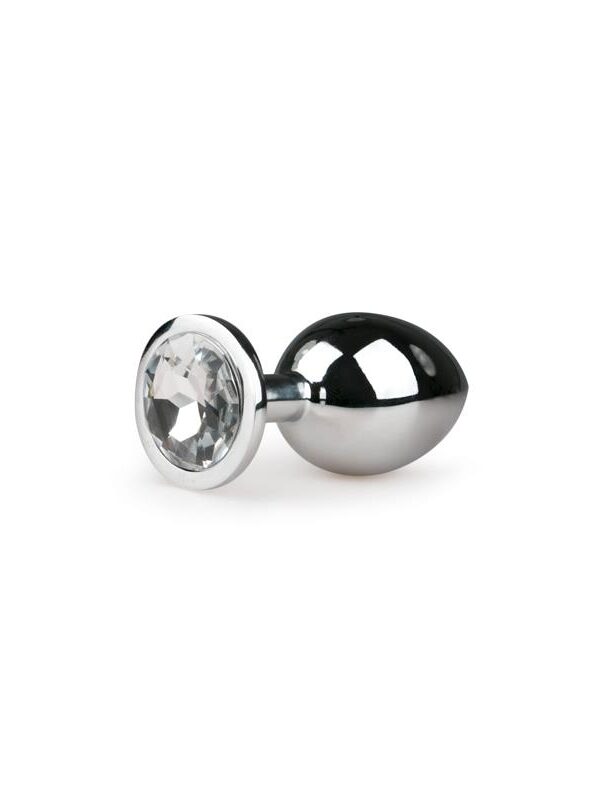 Plug con Cristal Transparente No.2 Plateado