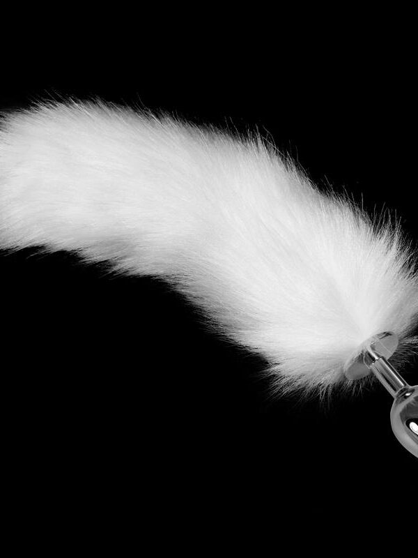 Plug de Metal con Cola Blanco Talla S