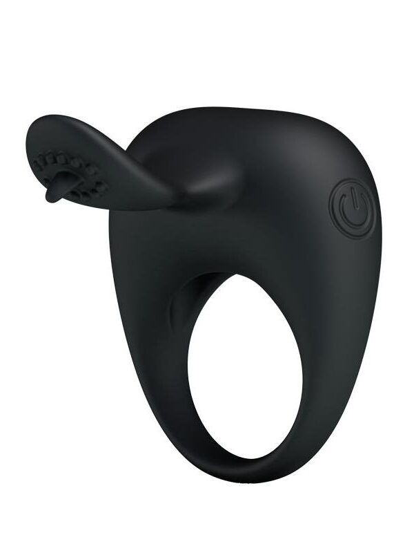 Pretty Love Anillo Vibrador Tonguo Negro