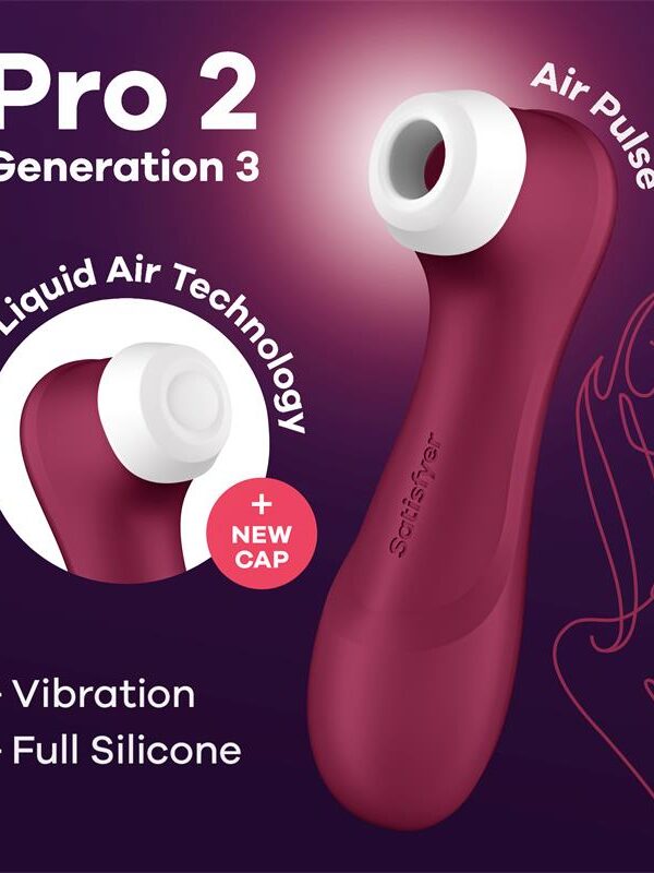 Pro 2 Gen 3 Liquid Air Technology Succión y Vibración Wine Red - Rojo Vino