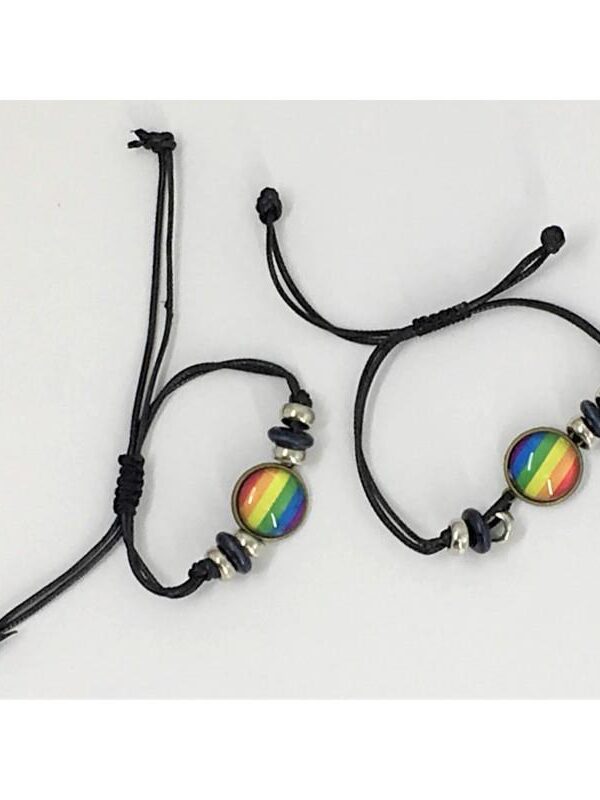 Pulsera Ajustable con Círculo Bandera LGBT+