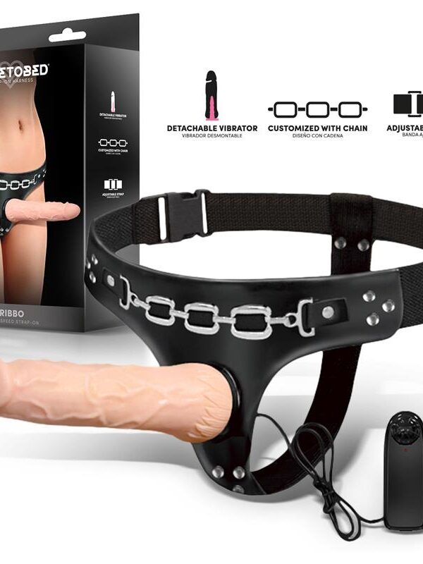 Ribbo Arnés con Dildo Realista con Vibración y Control Remoto
