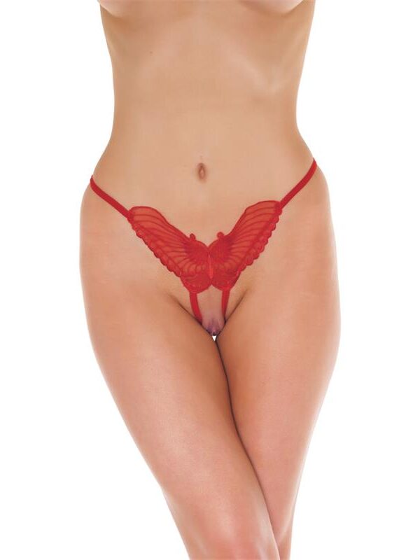Rimba Amorable Tanga Abierto Color Rojo Talla Única