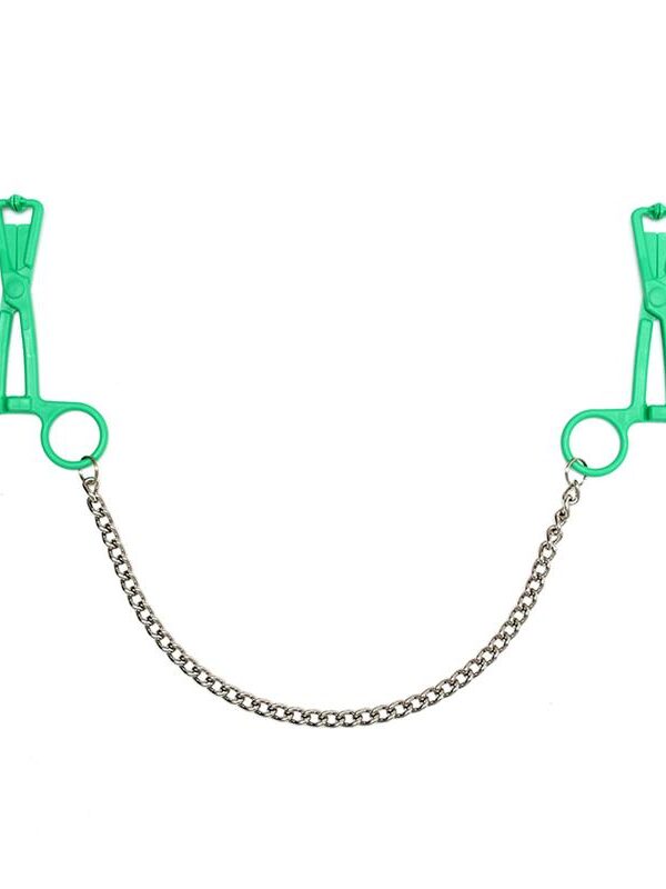 Pinzas  Pezones con Cadena  Verde