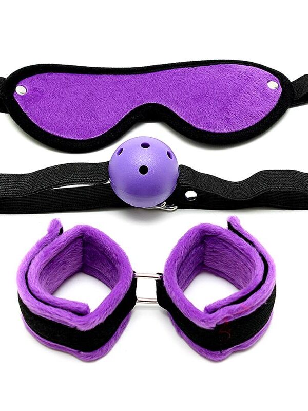 Rimba Bondage Play Set de Bondage 3 Piezas Color Púrpura
