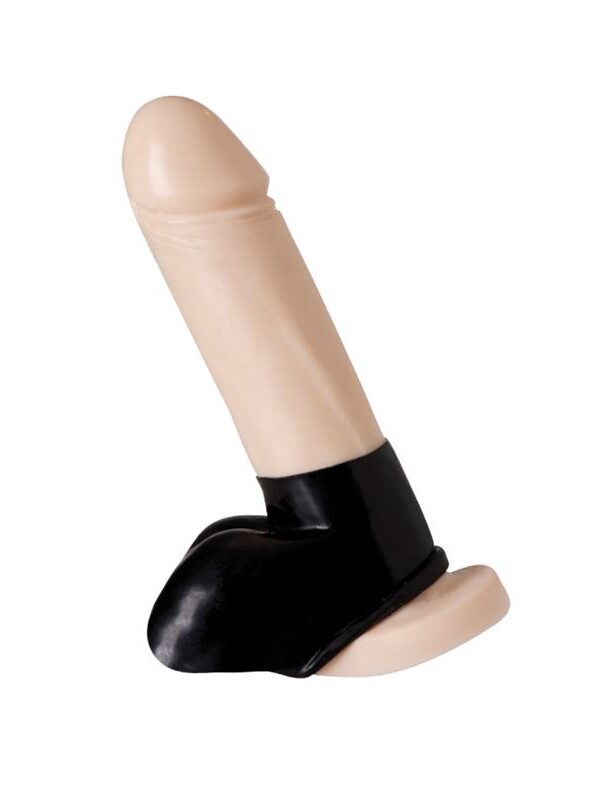 Rimba Látex Play Anillo para Pene y Testículos Color Negro