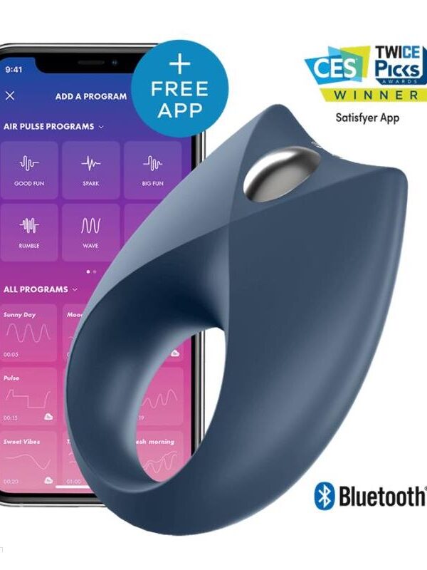 Royal One Anillo Vibrador con APP Azul