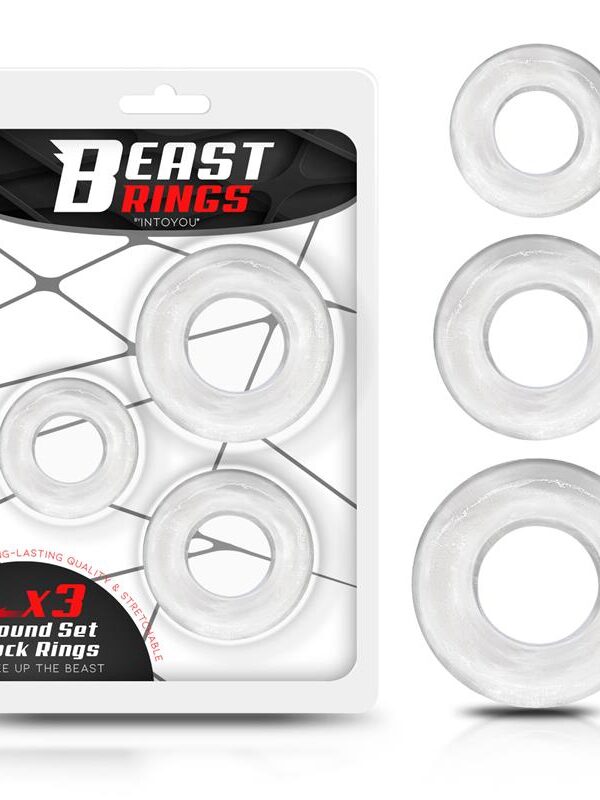 Set 3 Anillo para el Pene Flexible Transparentes