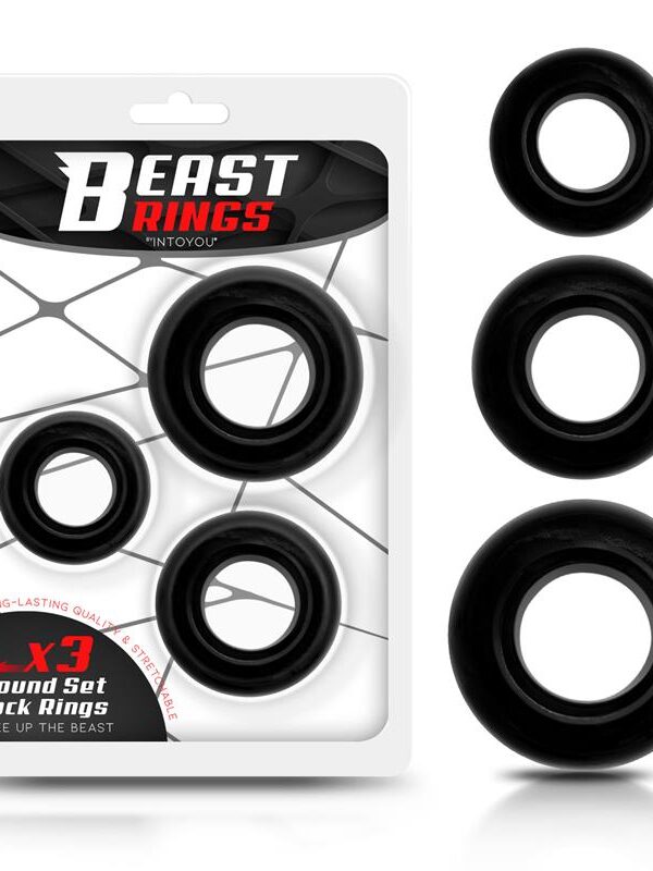 Set 3 Anillos para el Pene Flexibles Negros