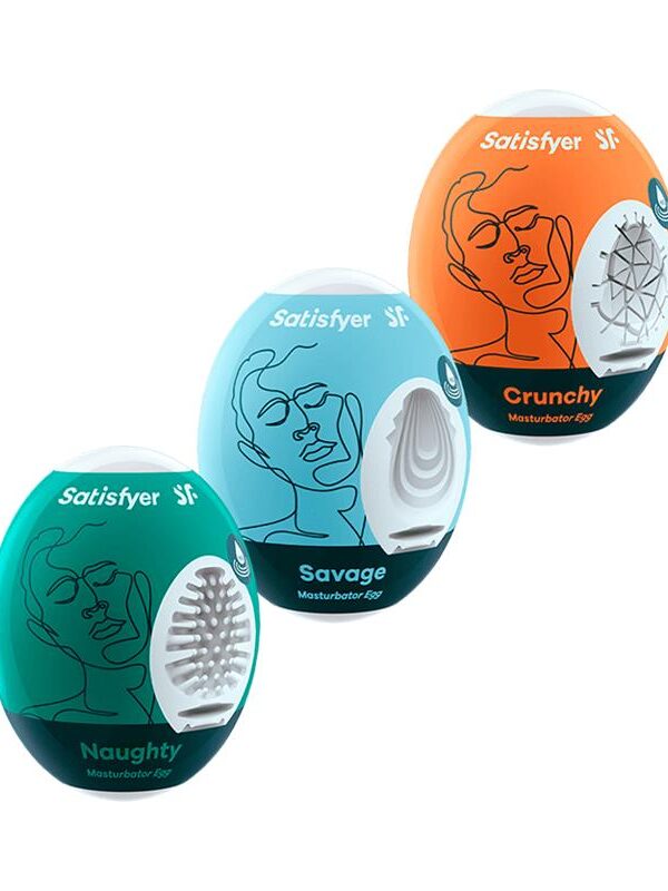 Set 3 Huevos Masturbadores Naughty, Savage y Crunch