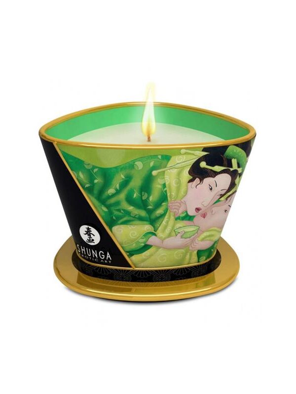 Shunga Vela de Masaje Verde Exótico
