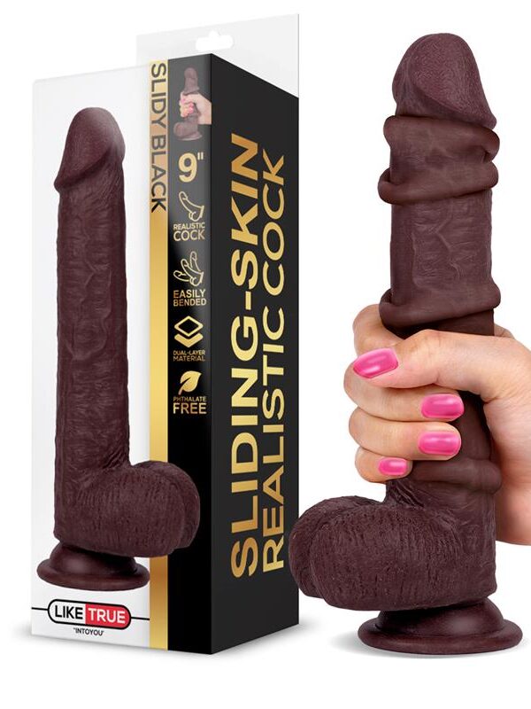 Slidy Dildo Realista Dual Layer Retráctil y Orientable 9