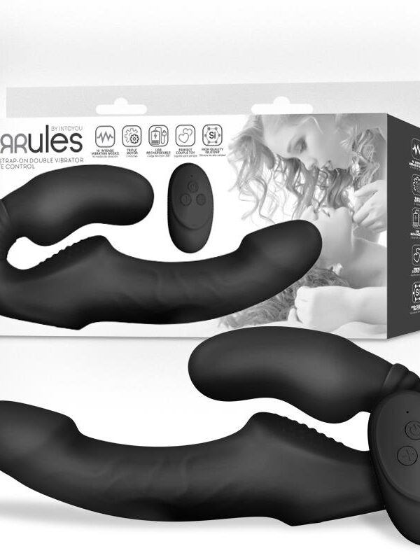 Strap on Vibrador Doble sin Arnés con Control Remoto