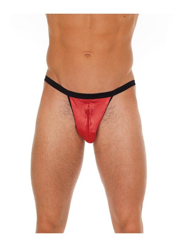 Tanga con Cremallera Rojo y Negro Talla Única