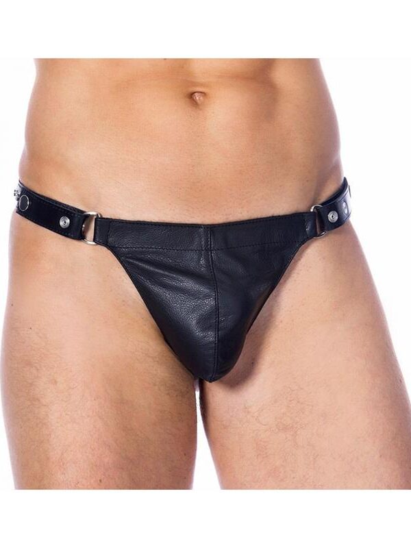 Tanga de Cuero Ajustable Color NEgro