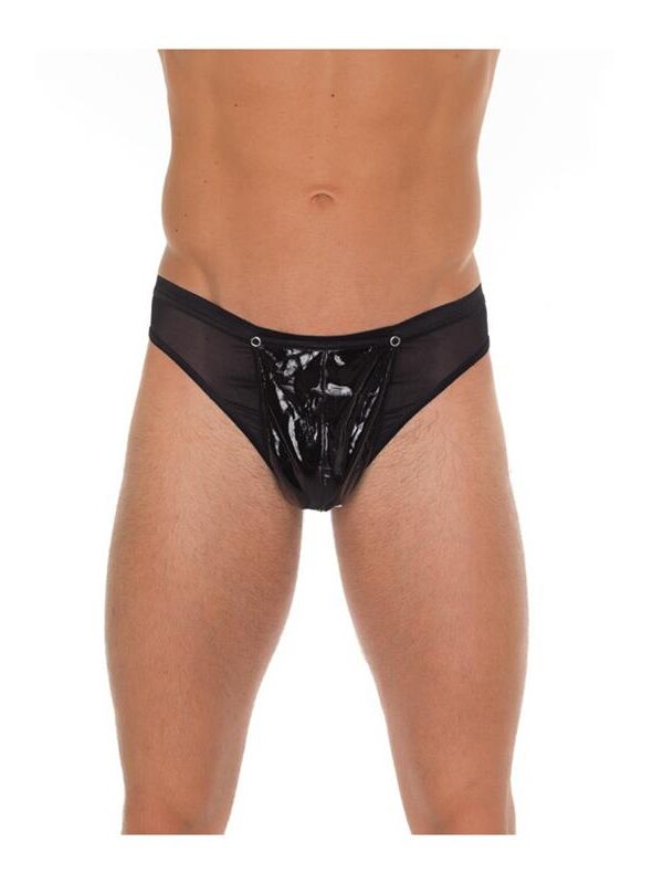 Tanga de PVC Negro Talla Única