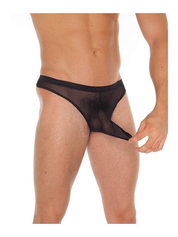 Tanga Rejilla Negro Talla Única