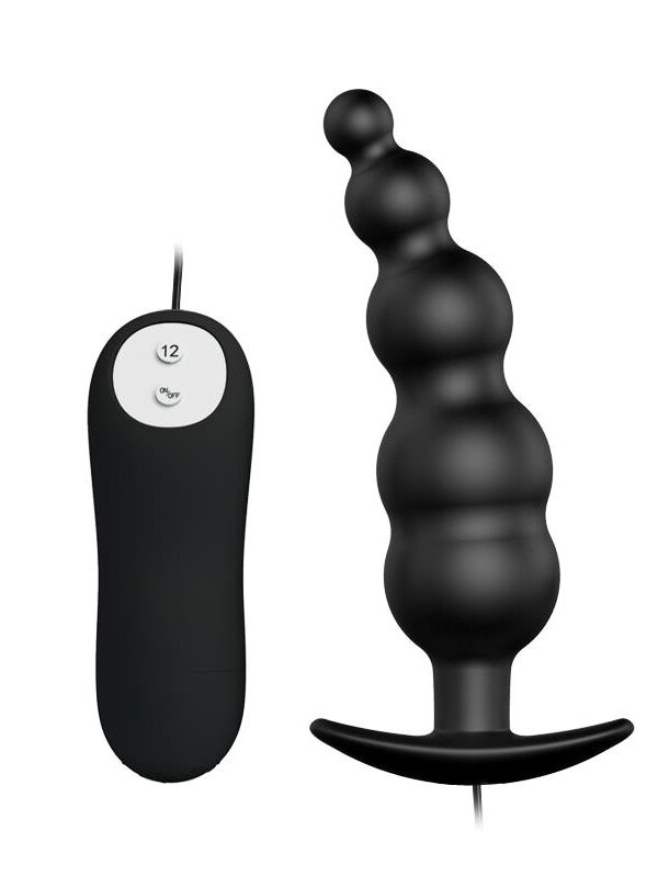 Vibrador Anal Burbujas Negro con Control Remo cl70