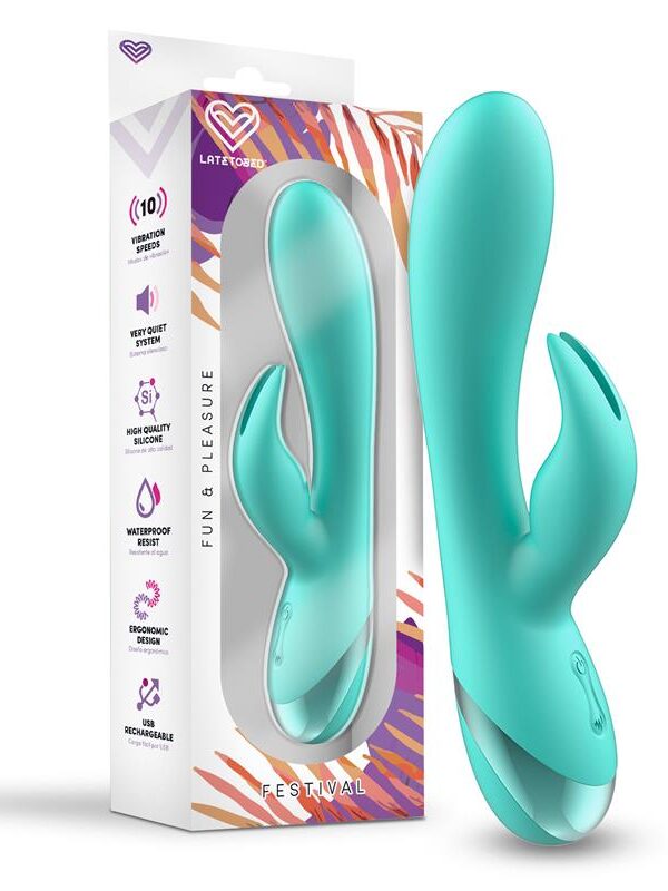 Vibrador Pertes USB Celeste