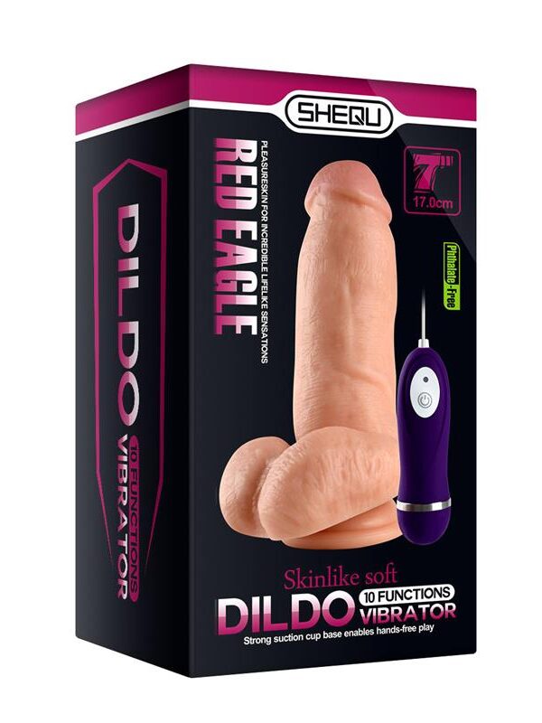 Vibrador Realista Control Remoto Red Eagle 17 cm