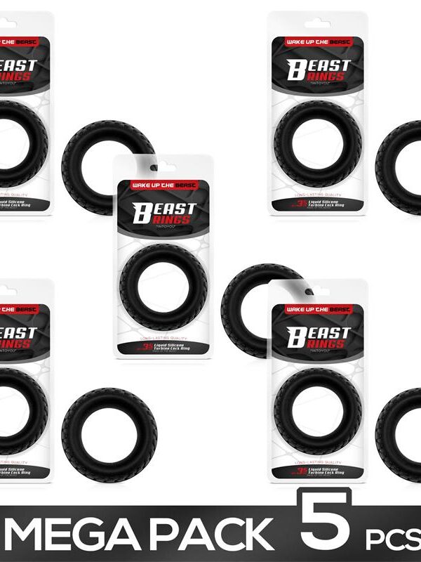 Pack 4+1 Anillo para el Pene Silicona Líquida Turbine 35 mm