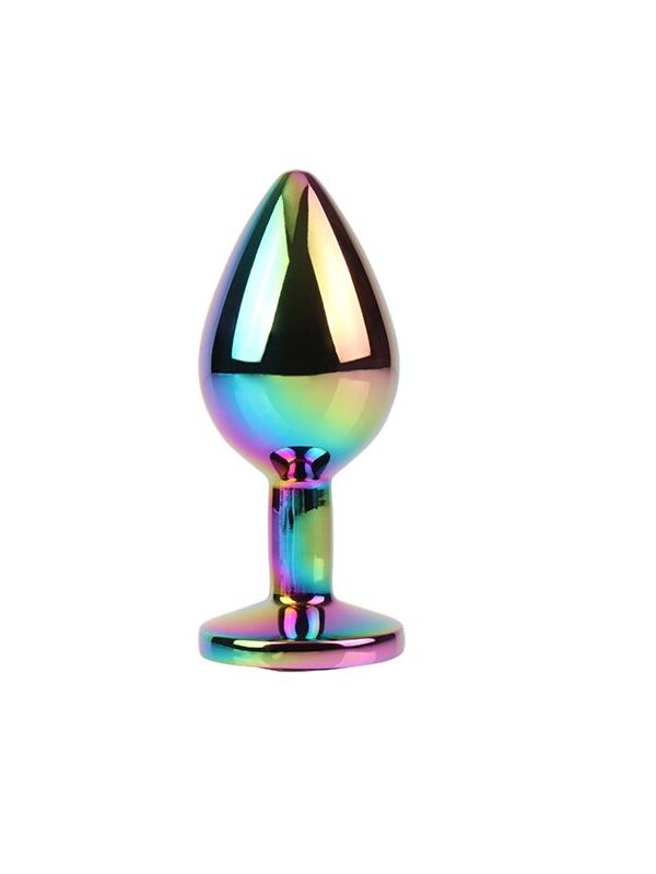 Rainbow Gem Plug Anal Multicolor con Joya Talla M