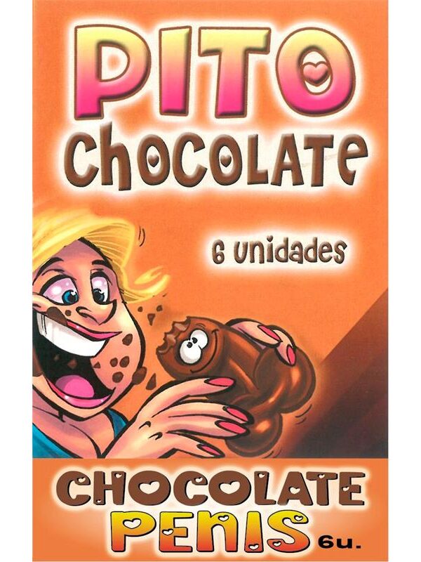Caja Comic Forma Pene Chocolate Negro 6 unidades