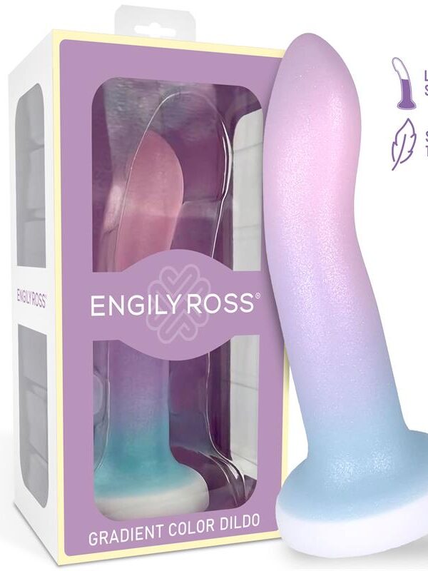 Dildo Silicona Líquida Color Degrado con Ventosa 13.6 cm