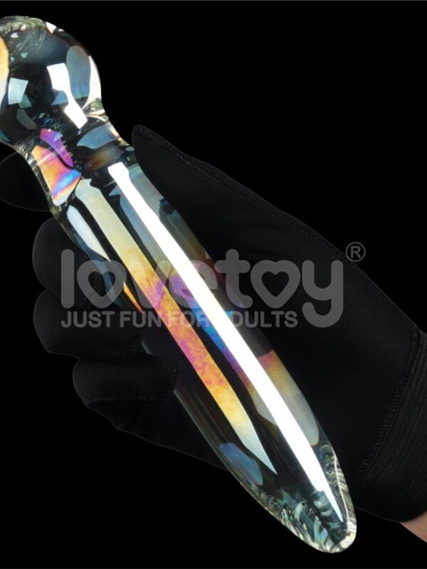 Dildo de Cristal que Brilla en la Oscuridad Twilight Gleam Prism Glass