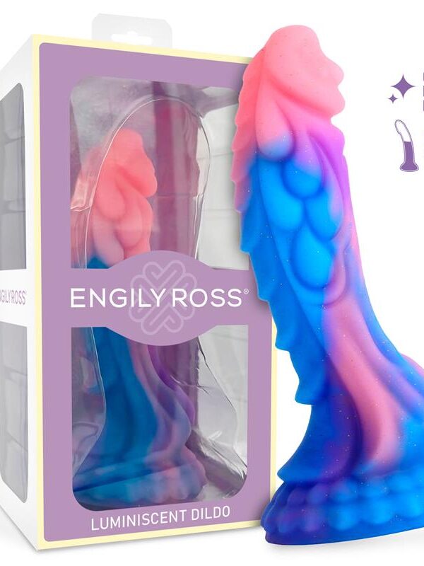 Dildo Dragón Brilla en la Oscuridad Silicona Líquida 18 cm