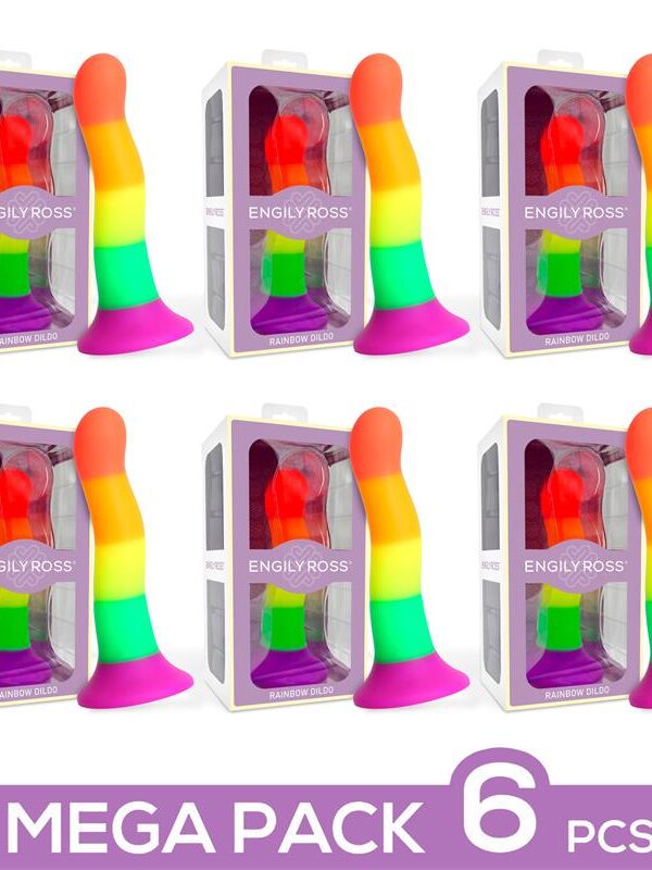 Pack 6 Dildo Color Arcoiris 18 cm