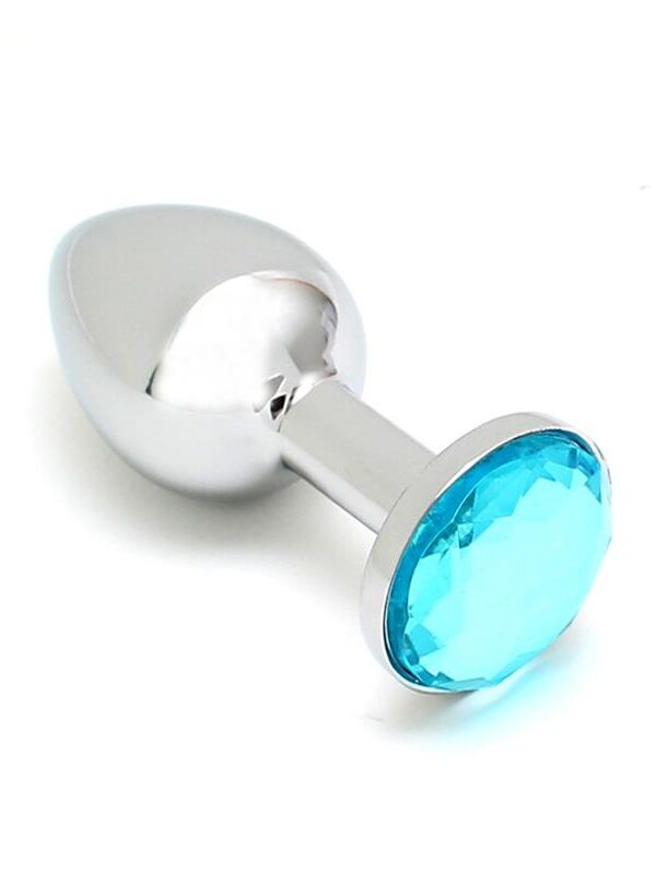 Plug Anal de Metal Sofia con Joya Azul