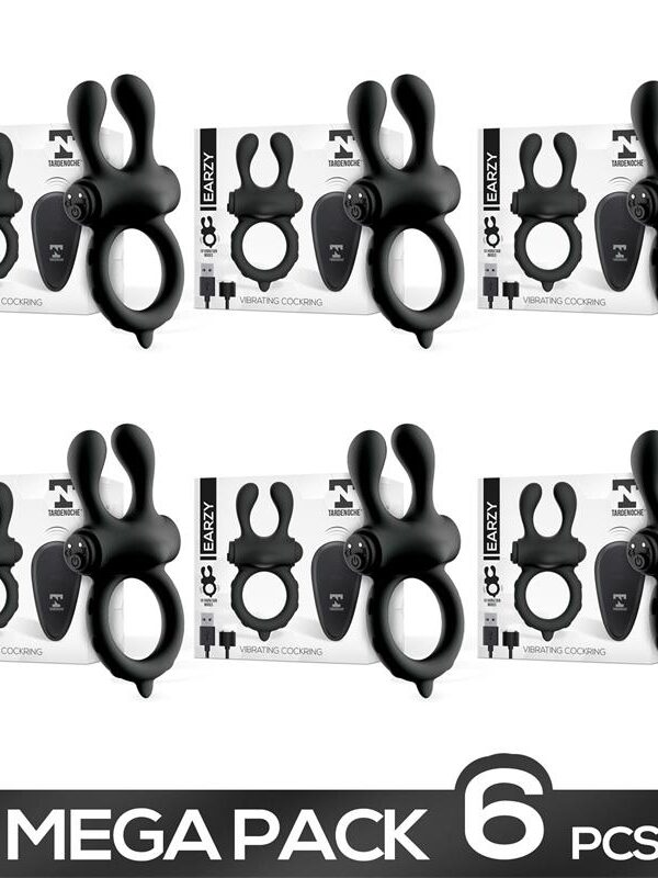 Pack 5+1 Earzy Anillo Vibrador con Control Remoto USB Magnético Silicona
